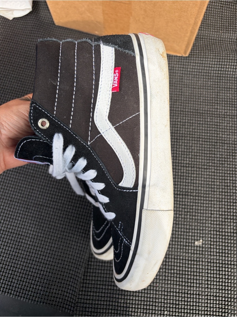 Vans Black and White Kids High-Top Sneakers - Picture 7 of 7